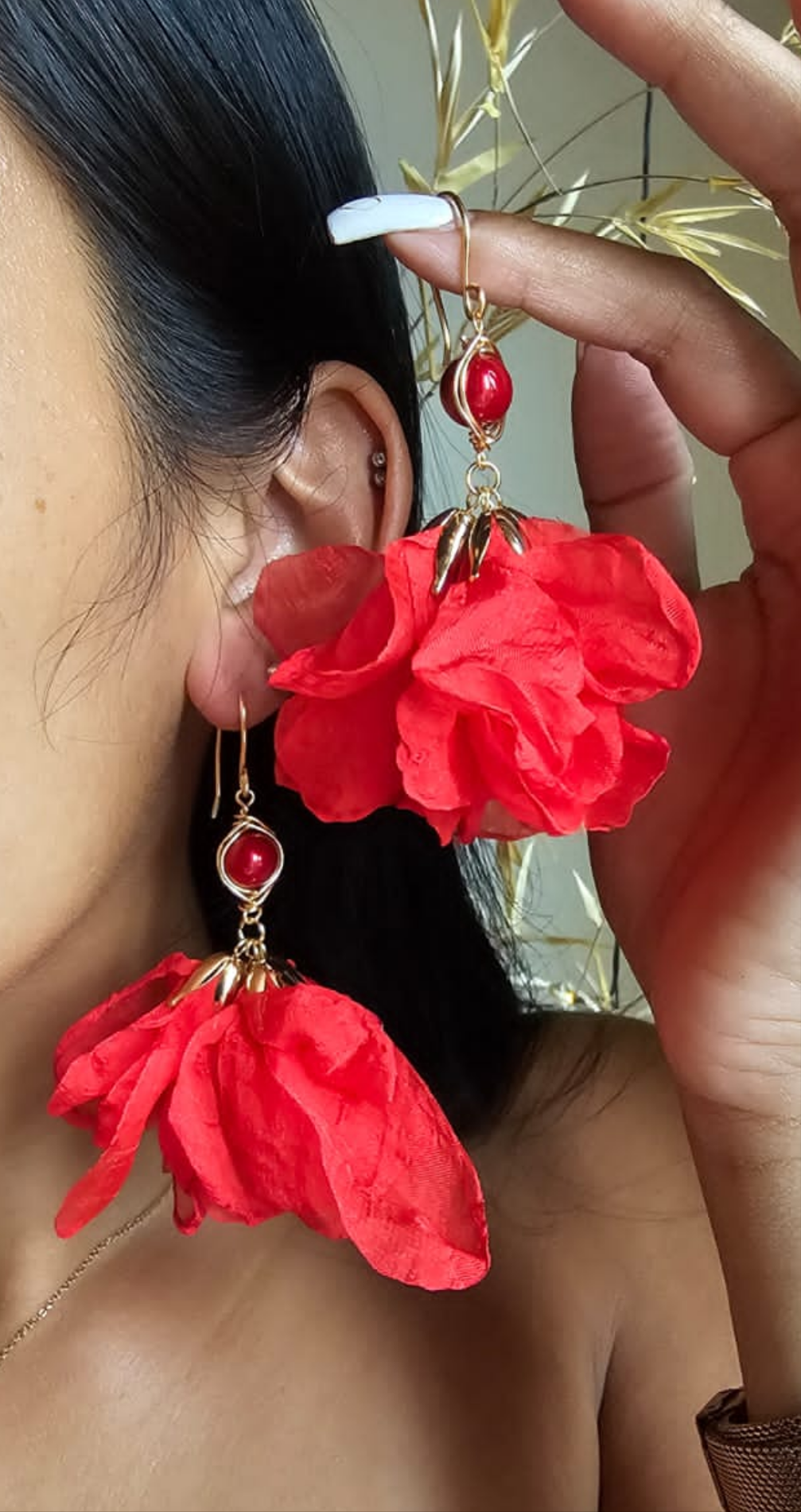 Boucles d’oreilles Miya rouge